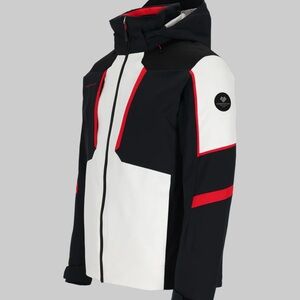 Obermeyer Black and White Ski Jacket with High Collar